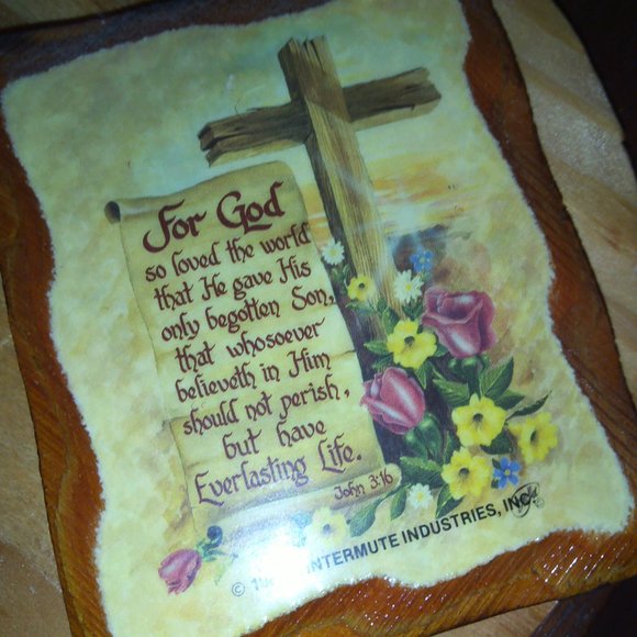 Vtg 1987 Wintermute 4 pc découpage Faith wall hangings Lord's Prayer Psalm 23 - Picture 10 of 12